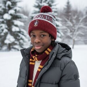 Harry Potter Gryffindor House Hat Pom Beanie Knit Winter Unisex One Size age 14+